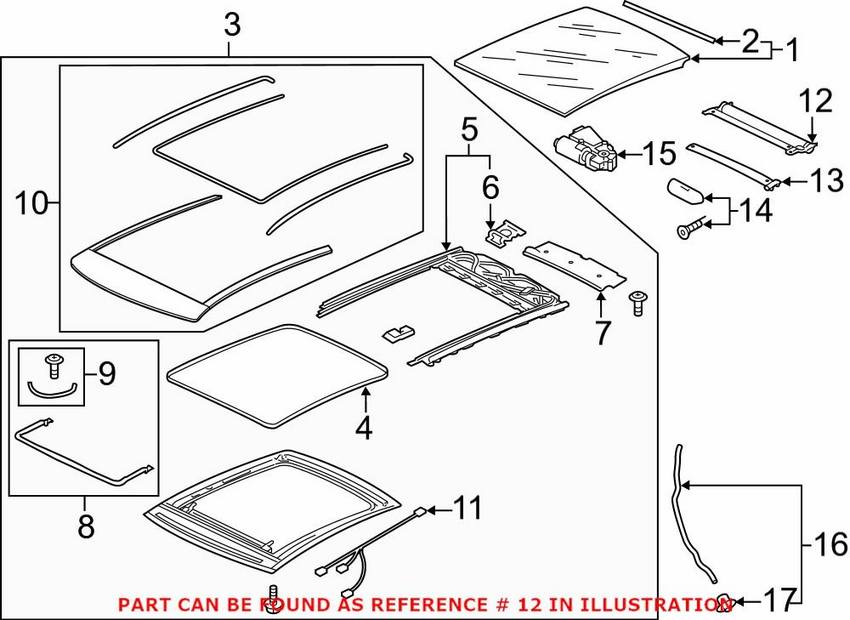 Audi Sunroof Cover 8X0877307DQB9